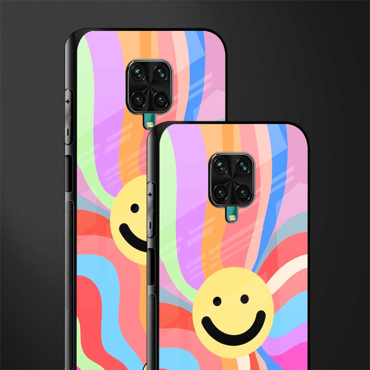 cheerful smiley glass case for redmi note 9 pro image-2