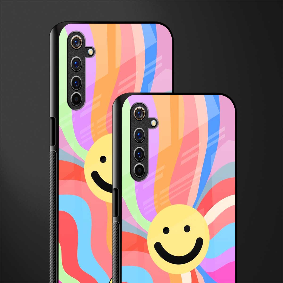 cheerful smiley glass case for realme 6i image-2