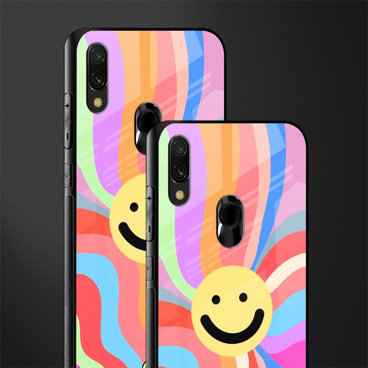 cheerful smiley glass case for redmi note 7 image-2