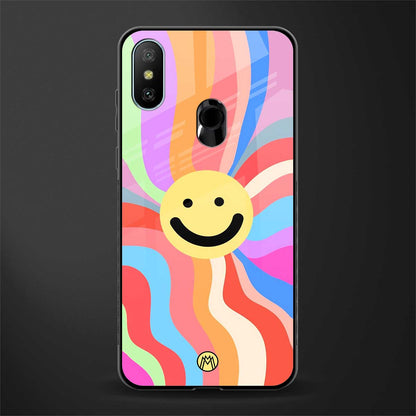 cheerful smiley glass case for redmi 6 pro image