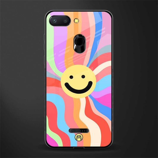 cheerful smiley glass case for redmi 6 image