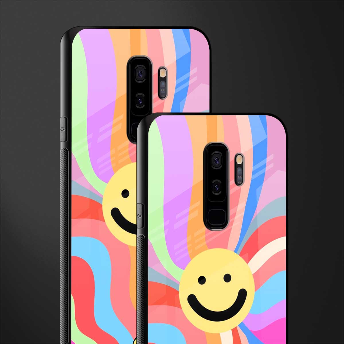 cheerful smiley glass case for samsung galaxy s9 plus image-2