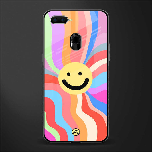 cheerful smiley glass case for oppo a5s image