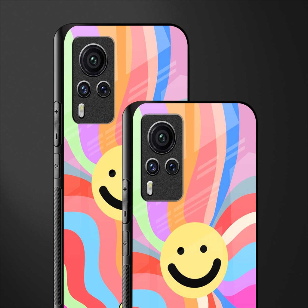 cheerful smiley glass case for vivo x60 pro image-2