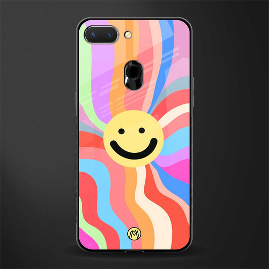 cheerful smiley glass case for oppo a5 image