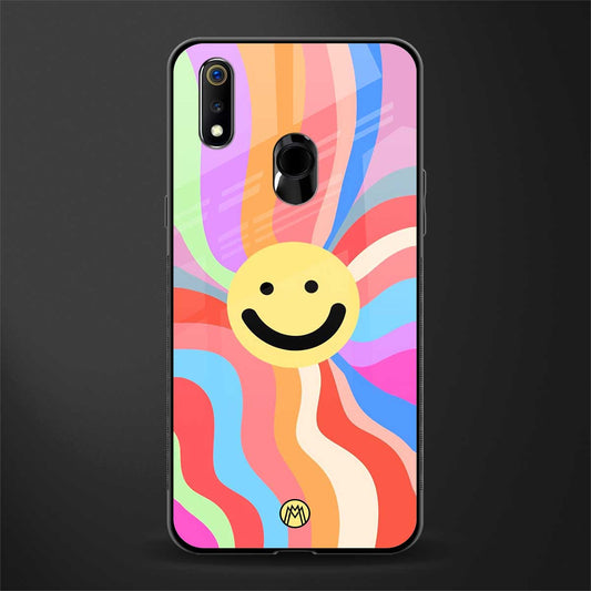 cheerful smiley glass case for realme 3 image