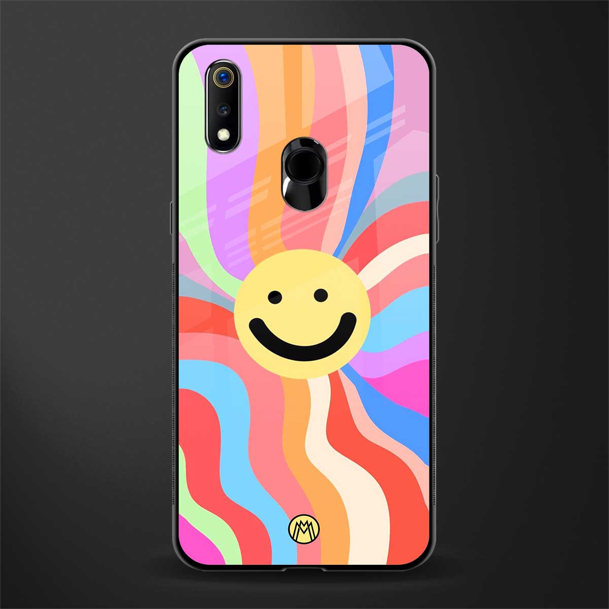 cheerful smiley glass case for realme 3 pro image