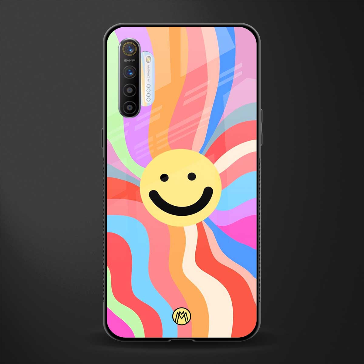 cheerful smiley glass case for realme xt image