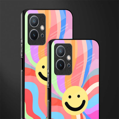 cheerful smiley glass case for vivo t1 5g image-2