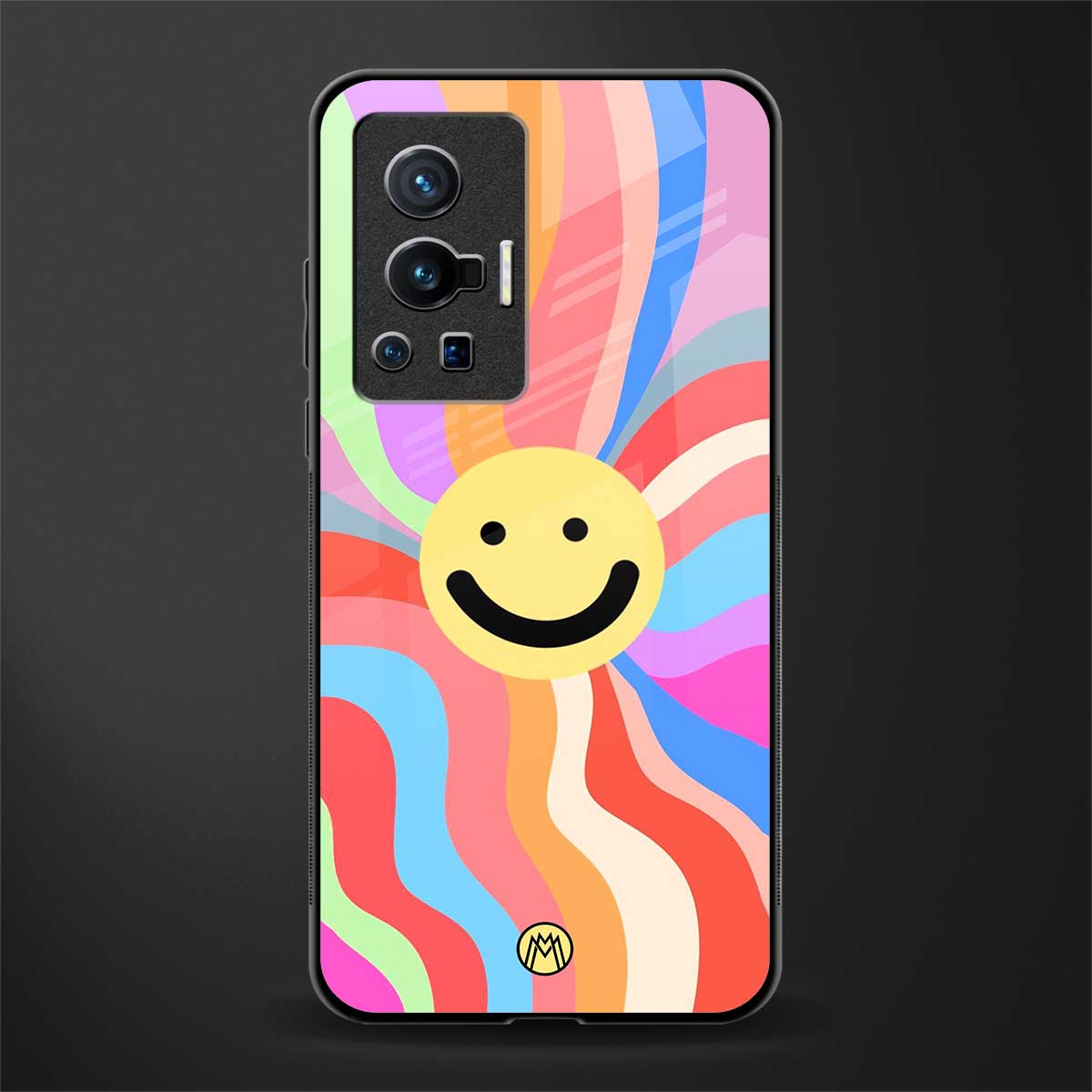 cheerful smiley glass case for vivo x70 pro image