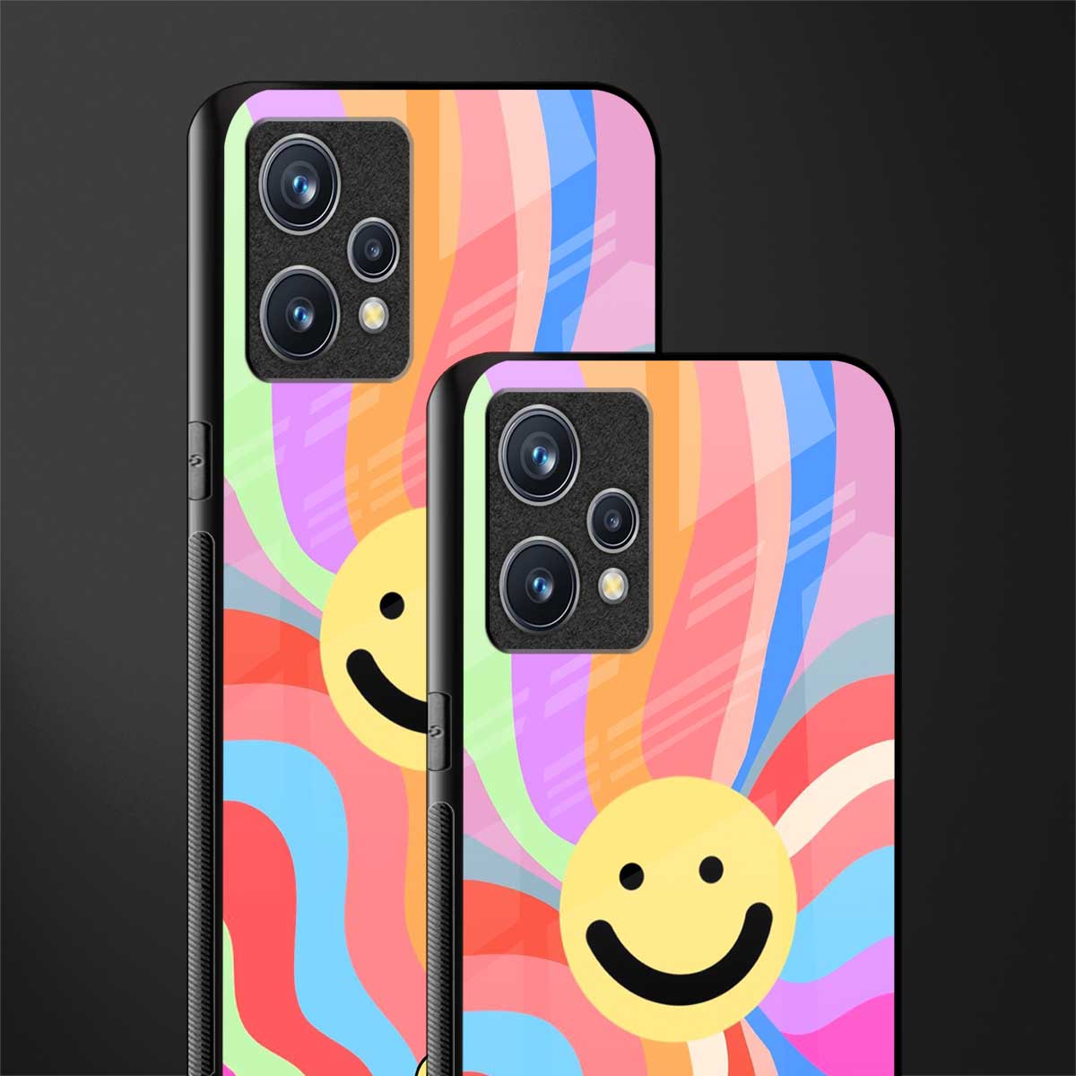 cheerful smiley glass case for realme 9 4g image-2