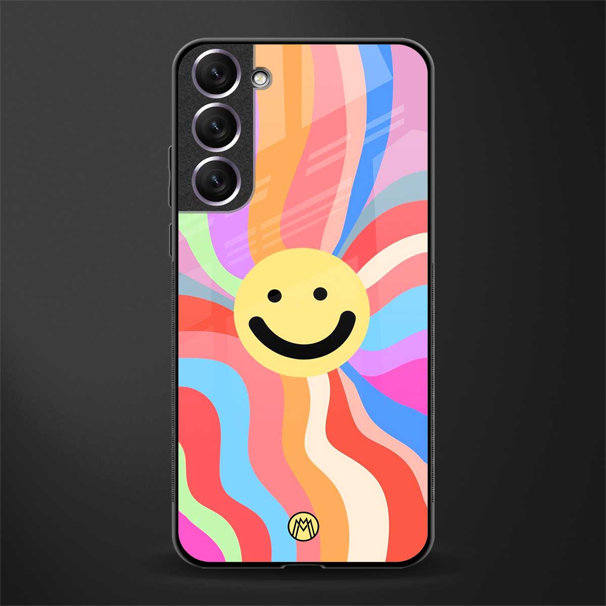 cheerful smiley glass case for samsung galaxy s21 image