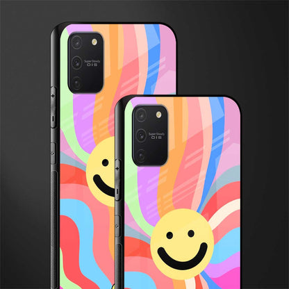 cheerful smiley glass case for samsung galaxy a91 image-2