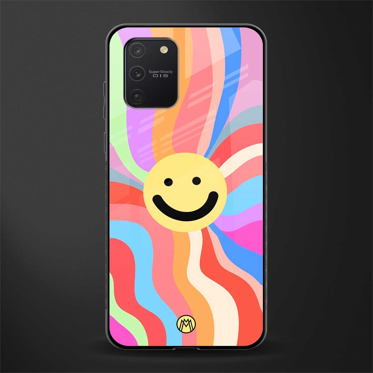 cheerful smiley glass case for samsung galaxy a91 image