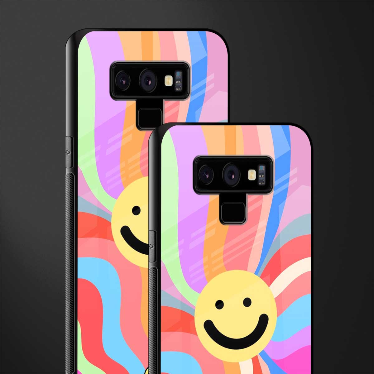 cheerful smiley glass case for samsung galaxy note 9 image-2