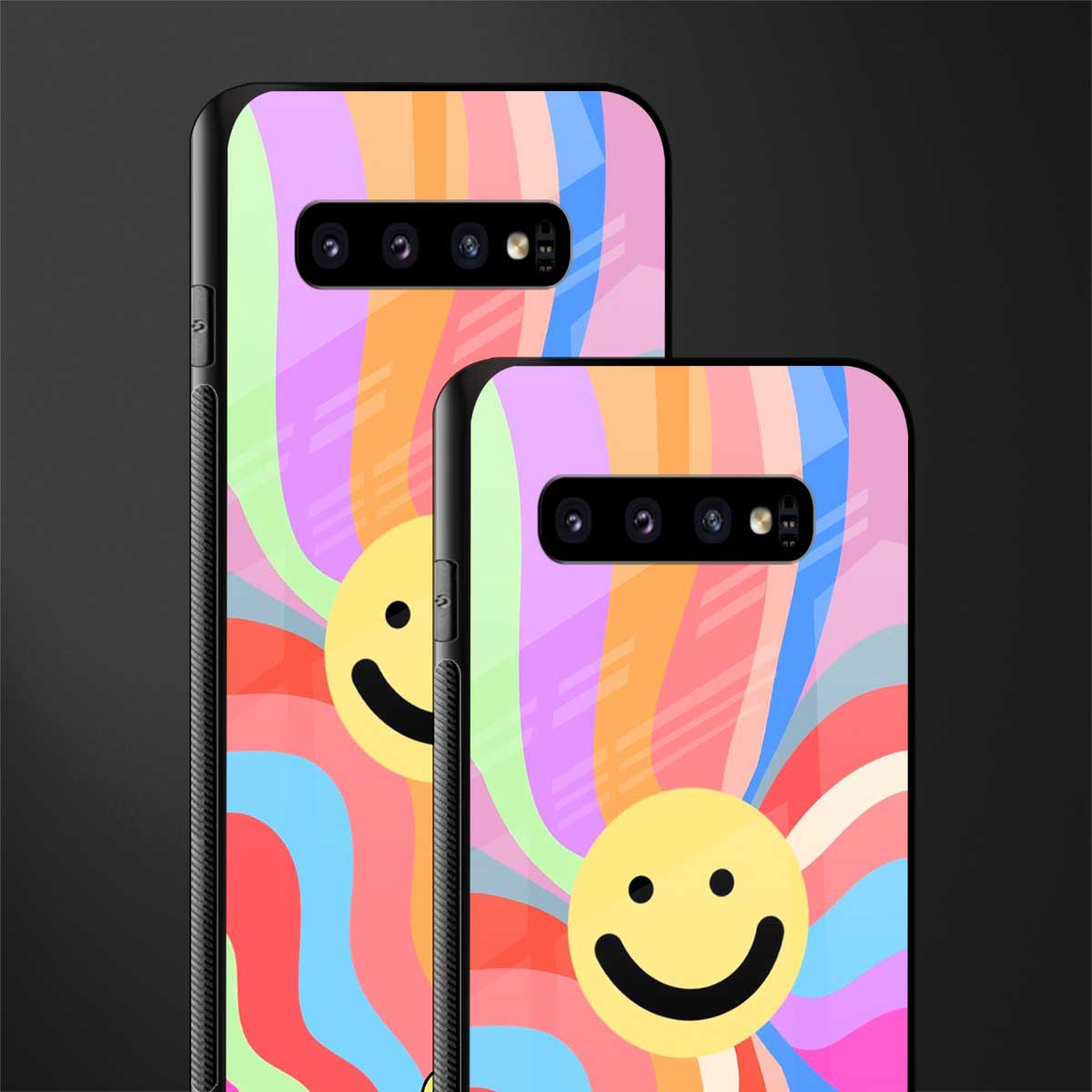 cheerful smiley glass case for samsung galaxy s10 plus image-2