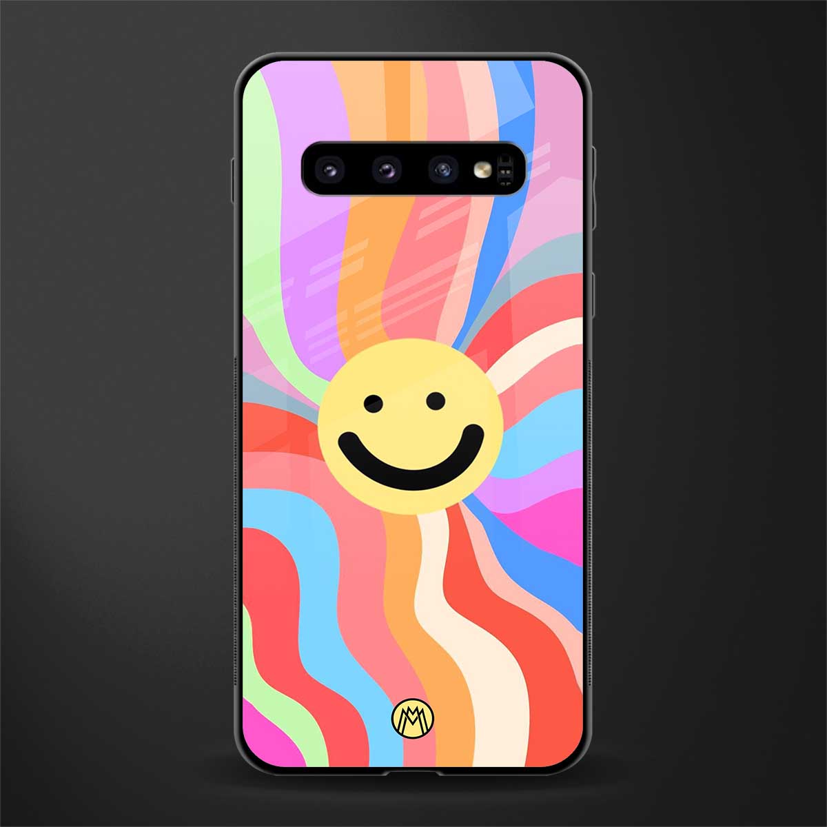 cheerful smiley glass case for samsung galaxy s10 plus image