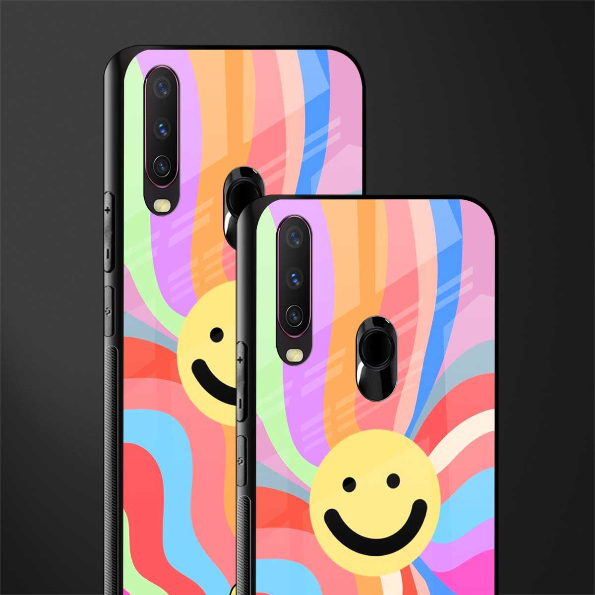 cheerful smiley glass case for vivo y17 image-2