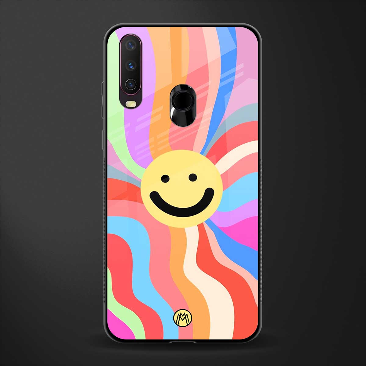 cheerful smiley glass case for vivo y12 image