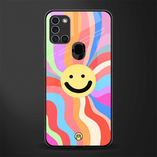 cheerful smiley glass case for samsung galaxy a21s image