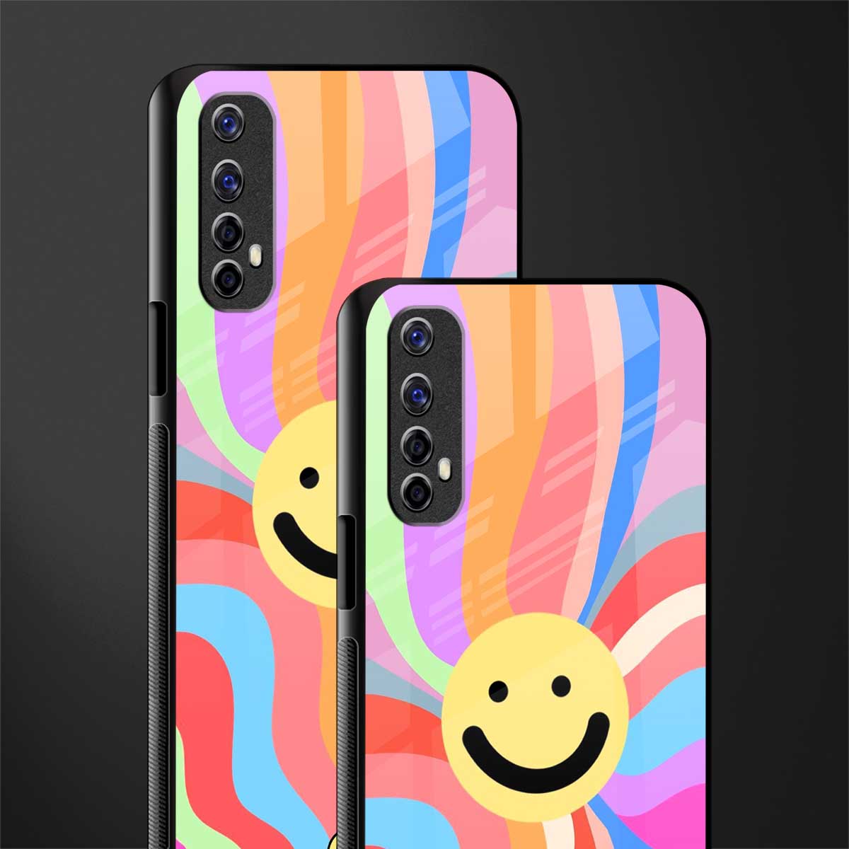cheerful smiley glass case for realme 7 image-2