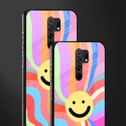 cheerful smiley glass case for redmi 9 prime image-2