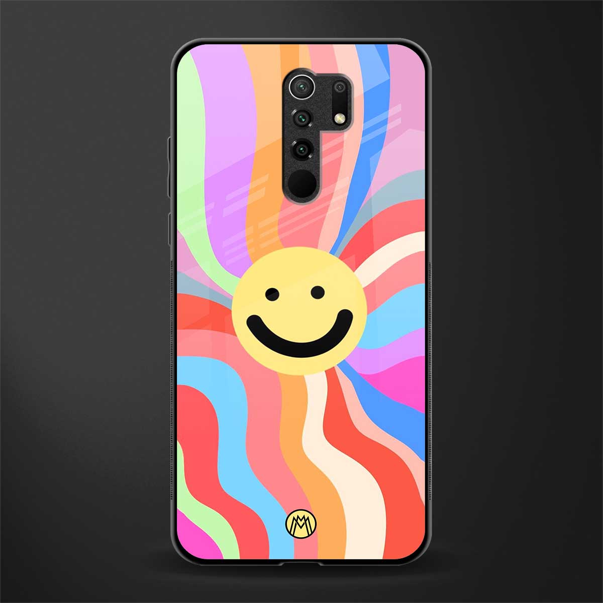 cheerful smiley glass case for redmi 9 prime image