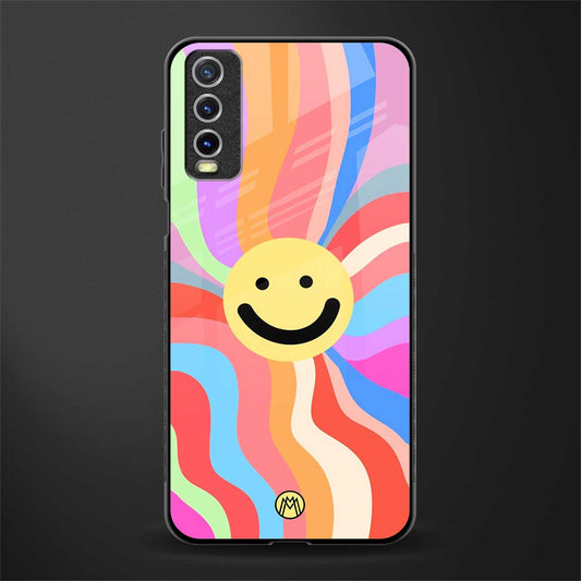 cheerful smiley glass case for vivo y20 image