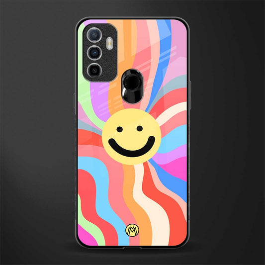 cheerful smiley glass case for oppo a53 image