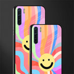 cheerful smiley glass case for oppo f15 image-2