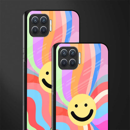 cheerful smiley glass case for oppo f17 image-2