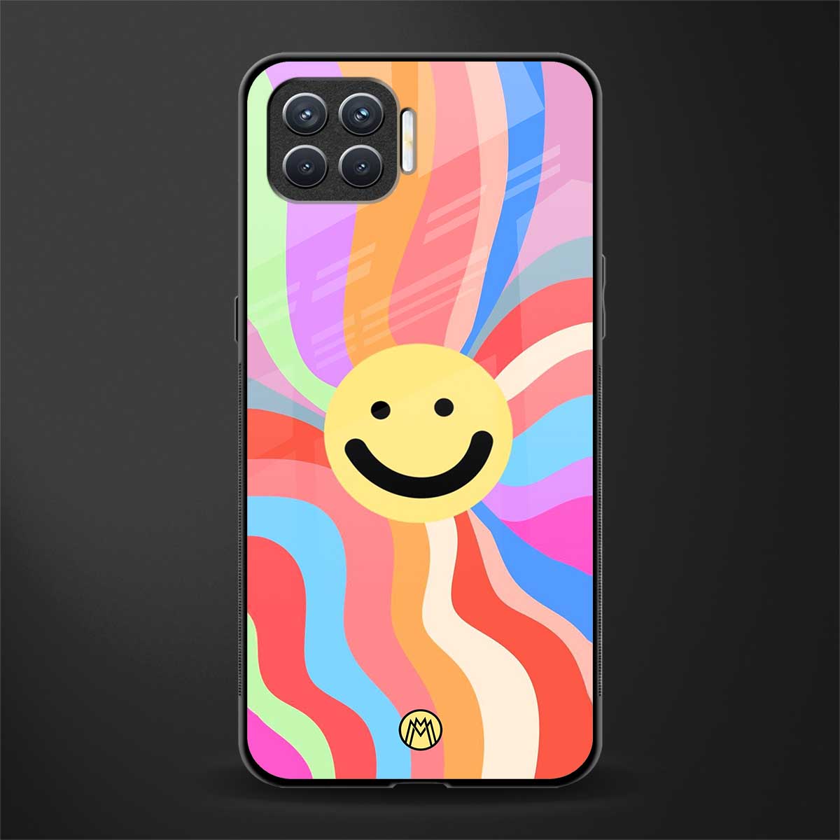 cheerful smiley glass case for oppo f17 pro image