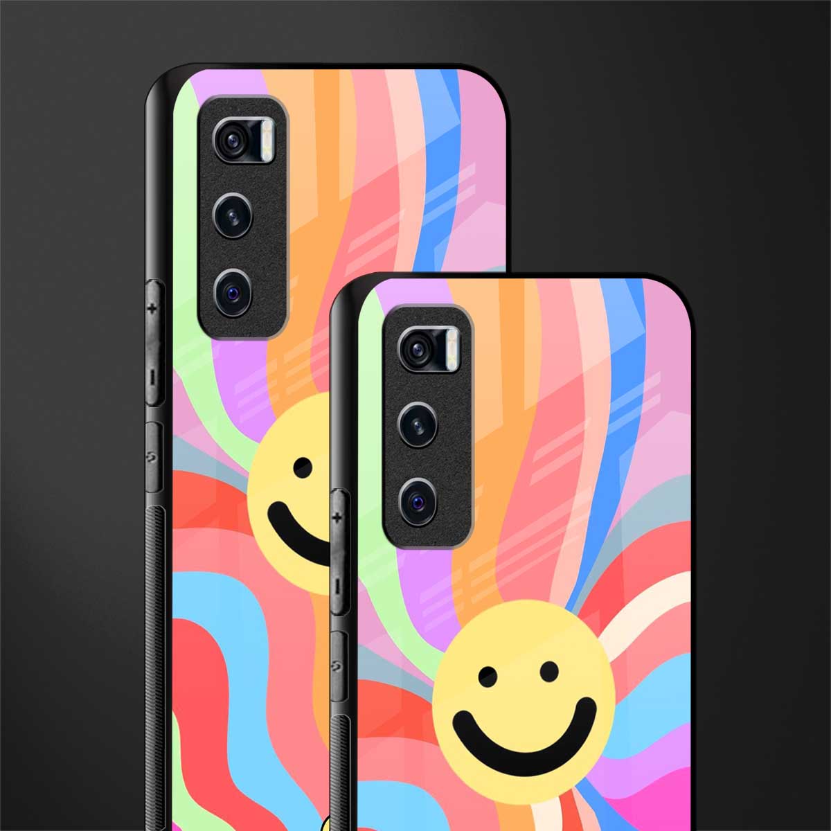 cheerful smiley glass case for vivo v20 se image-2