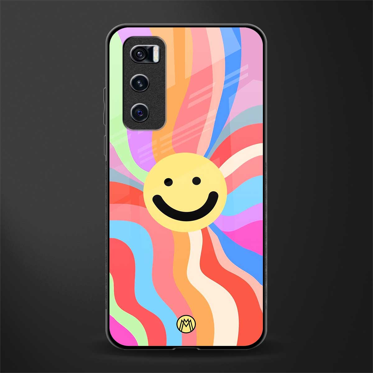 cheerful smiley glass case for vivo v20 se image