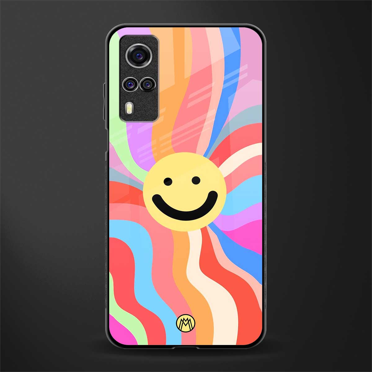 cheerful smiley glass case for vivo y51a image