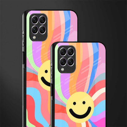 cheerful smiley glass case for samsung galaxy f62 image-2