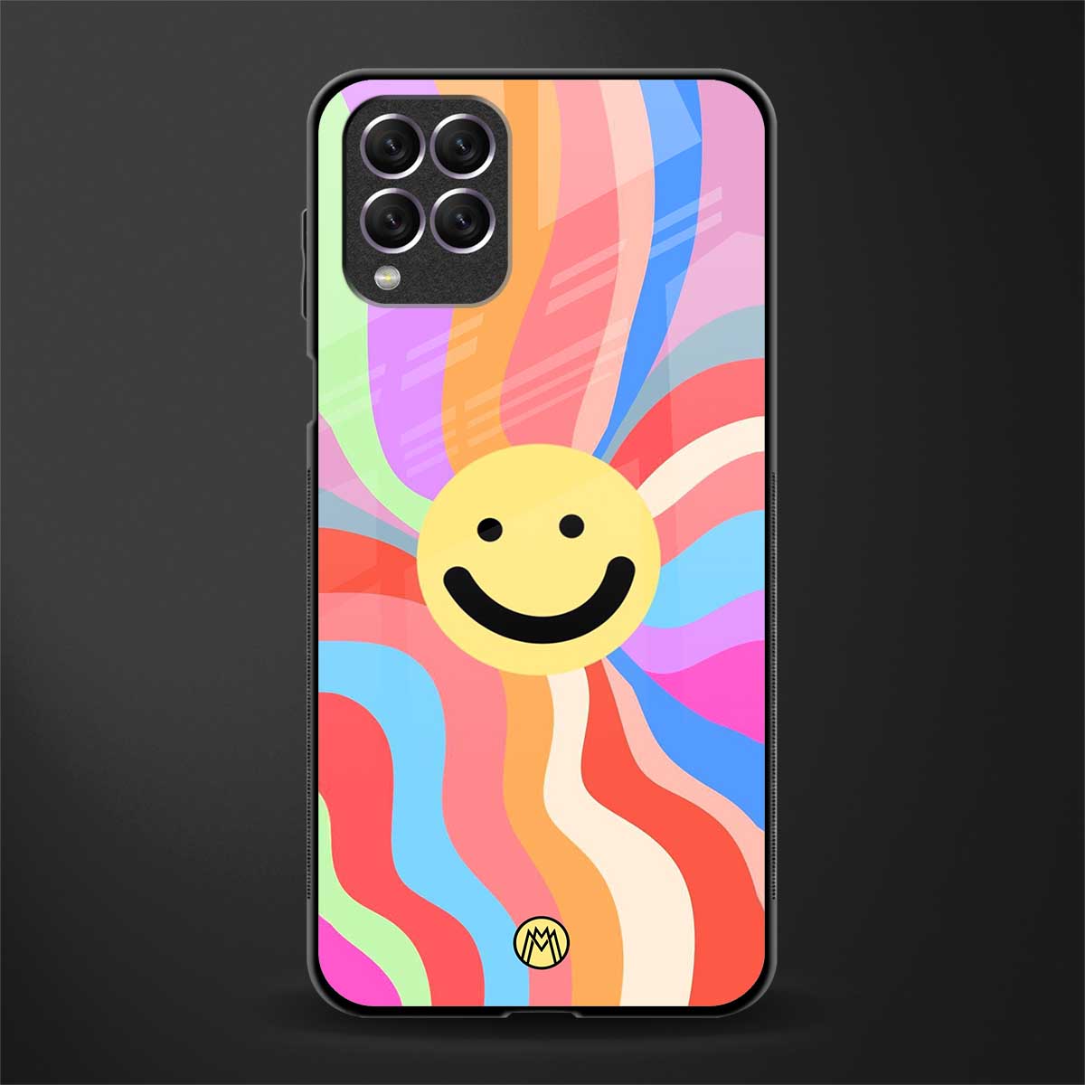 cheerful smiley glass case for samsung galaxy f62 image