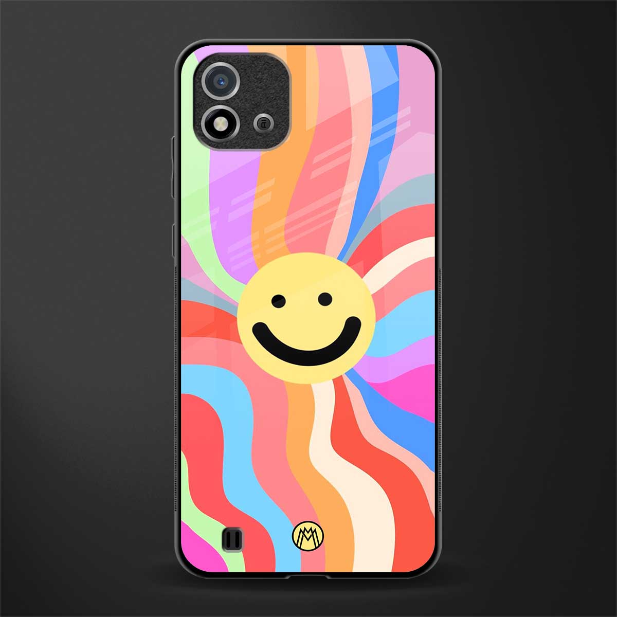 cheerful smiley glass case for realme c20 image