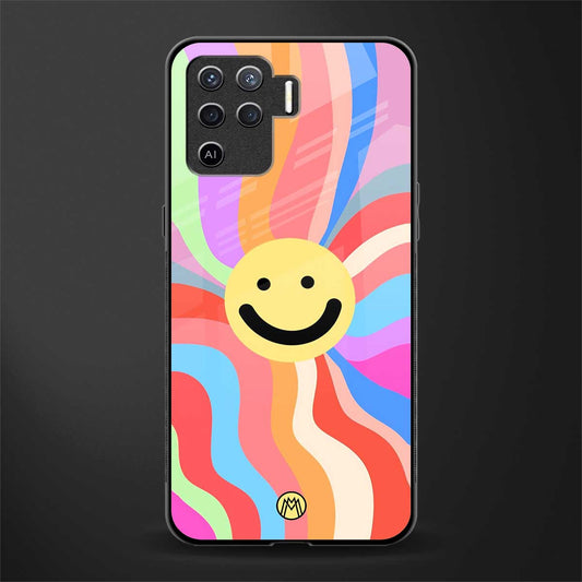 cheerful smiley glass case for oppo f19 pro image