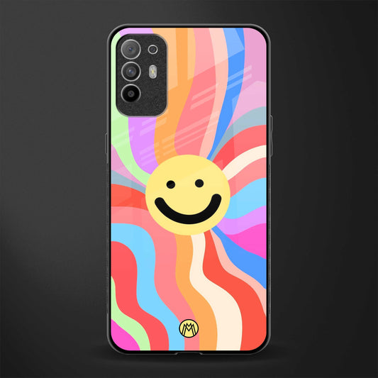 cheerful smiley glass case for oppo f19 pro plus image