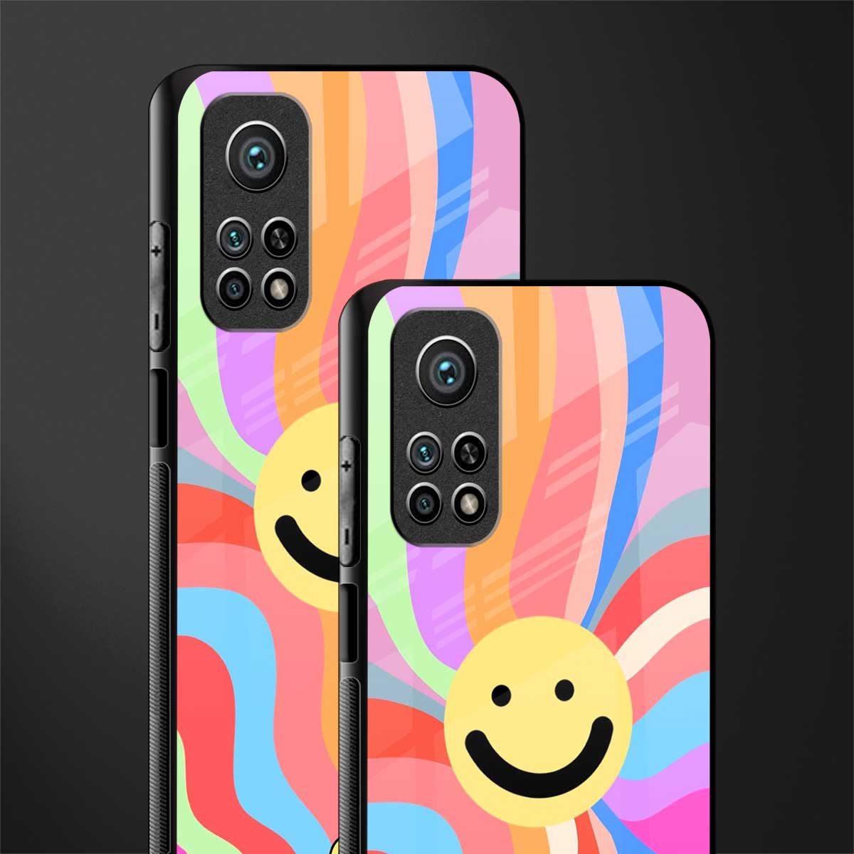 cheerful smiley glass case for mi 10t 5g image-2