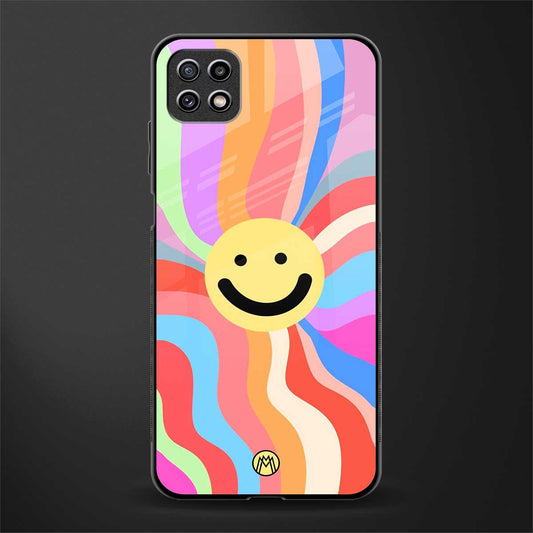 cheerful smiley glass case for samsung galaxy a22 5g image