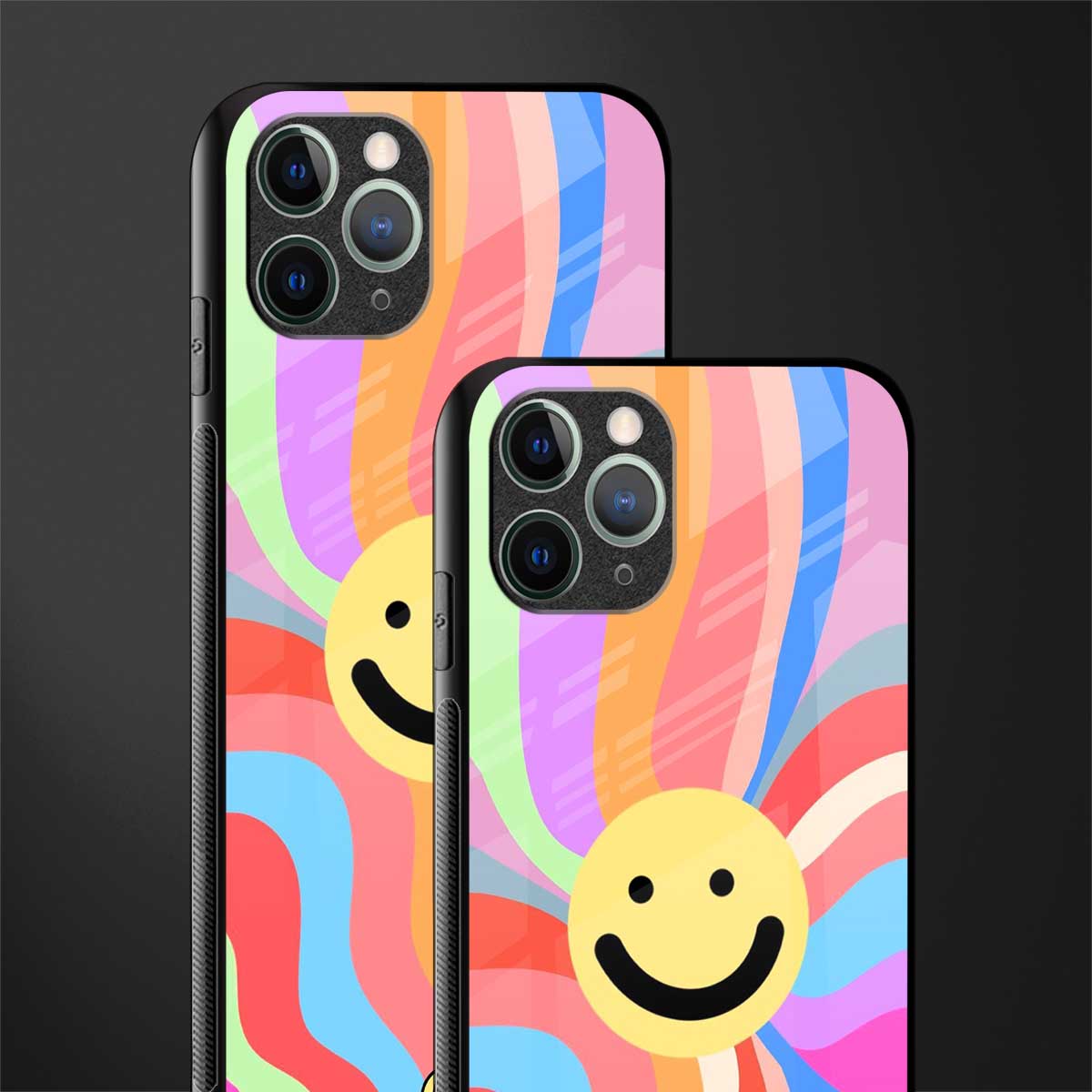 cheerful smiley glass case for iphone 11 pro image-2