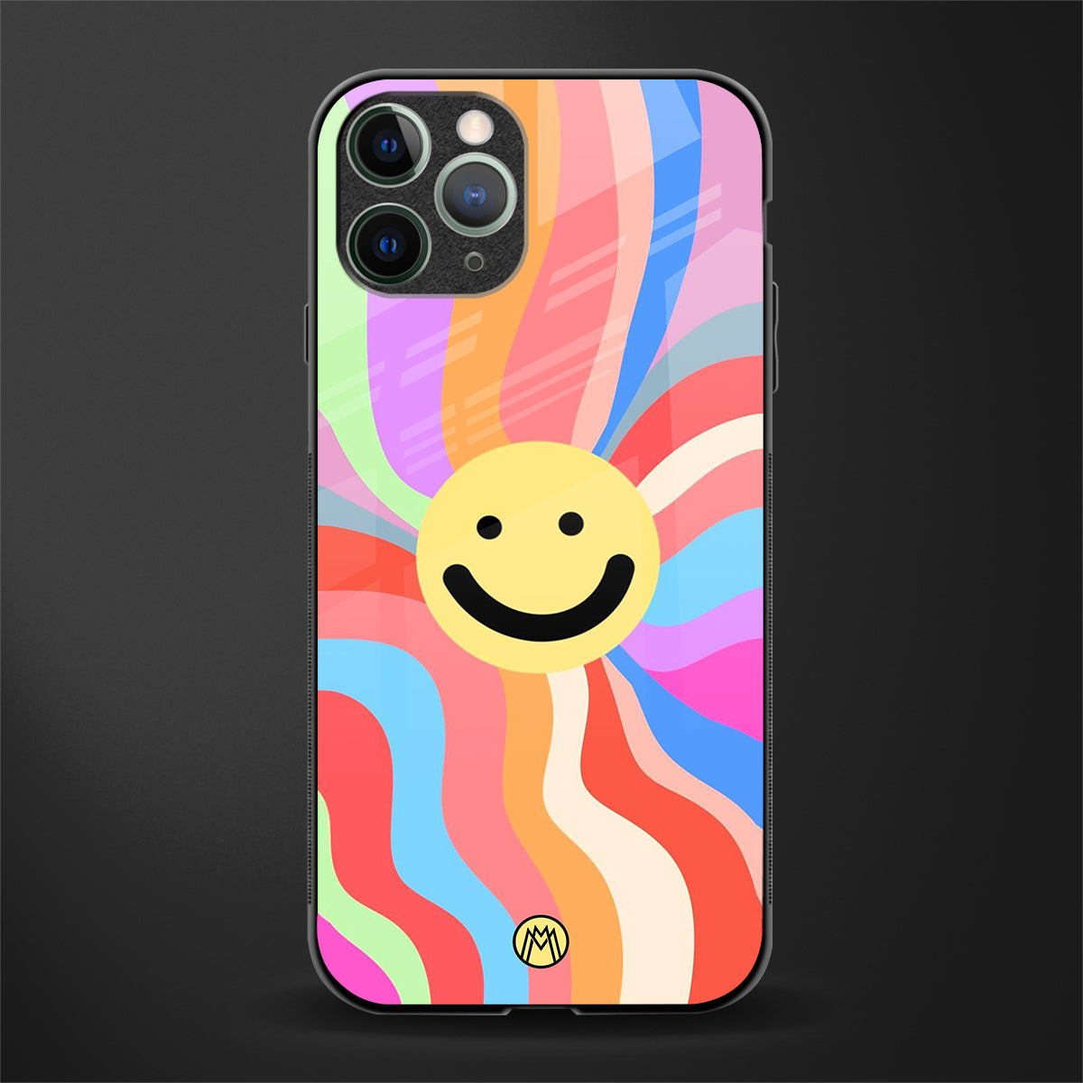 cheerful smiley glass case for iphone 11 pro image