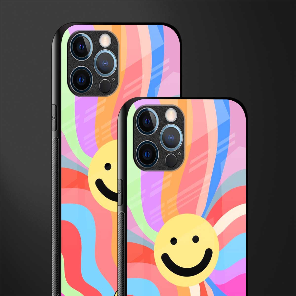 cheerful smiley glass case for iphone 12 pro max image-2
