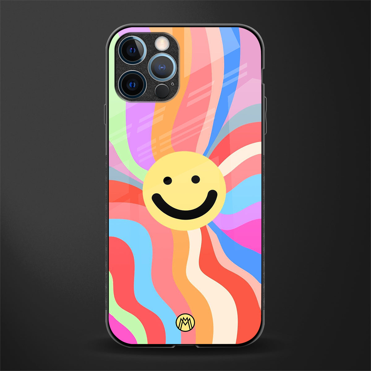 cheerful smiley glass case for iphone 12 pro max image