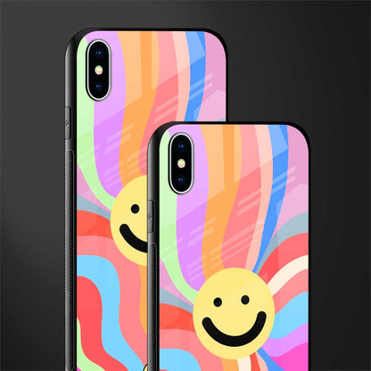 cheerful smiley glass case for iphone xs max image-2
