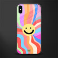 cheerful smiley glass case for iphone xs max image