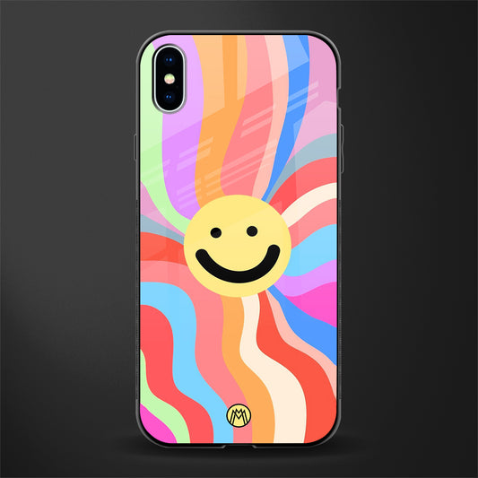 cheerful smiley glass case for iphone xs max image