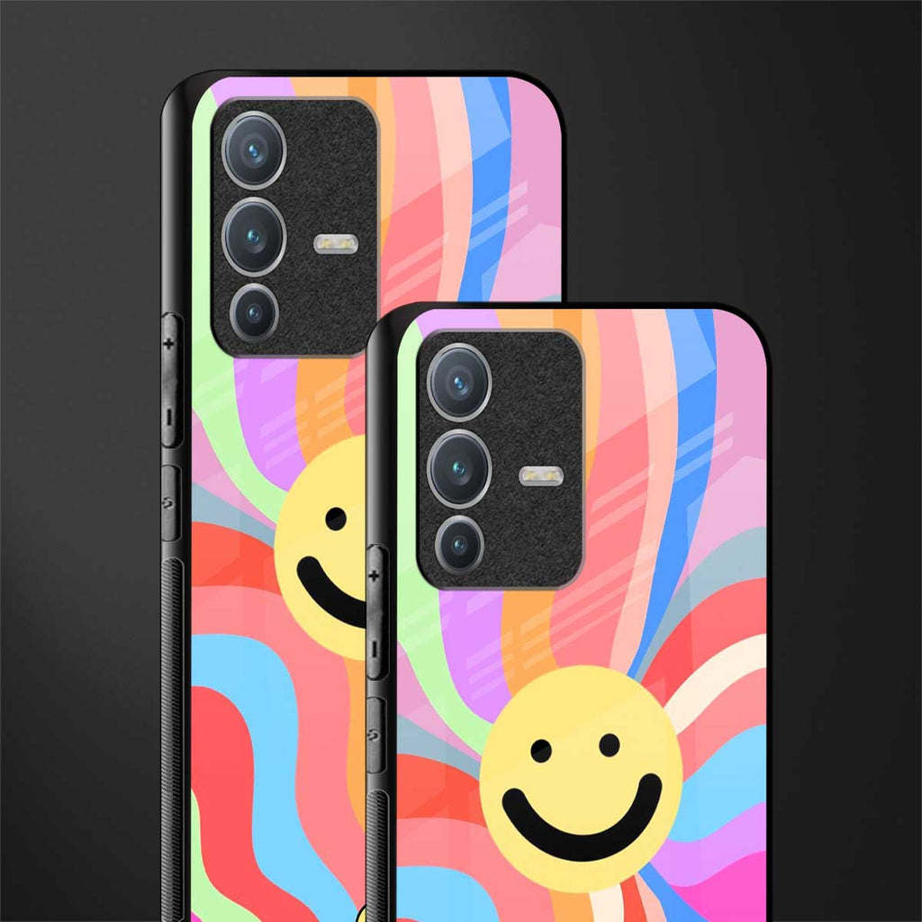 cheerful smiley glass case for vivo v23 pro 5g image-2